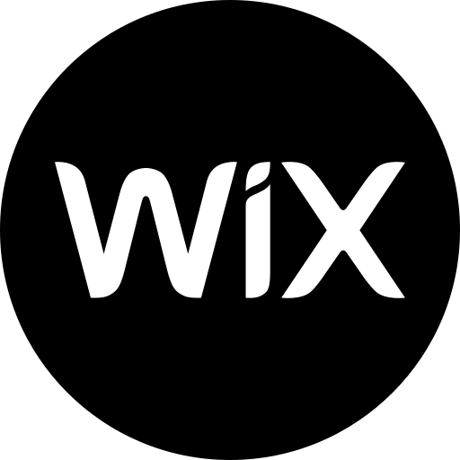 black and white logo of wix