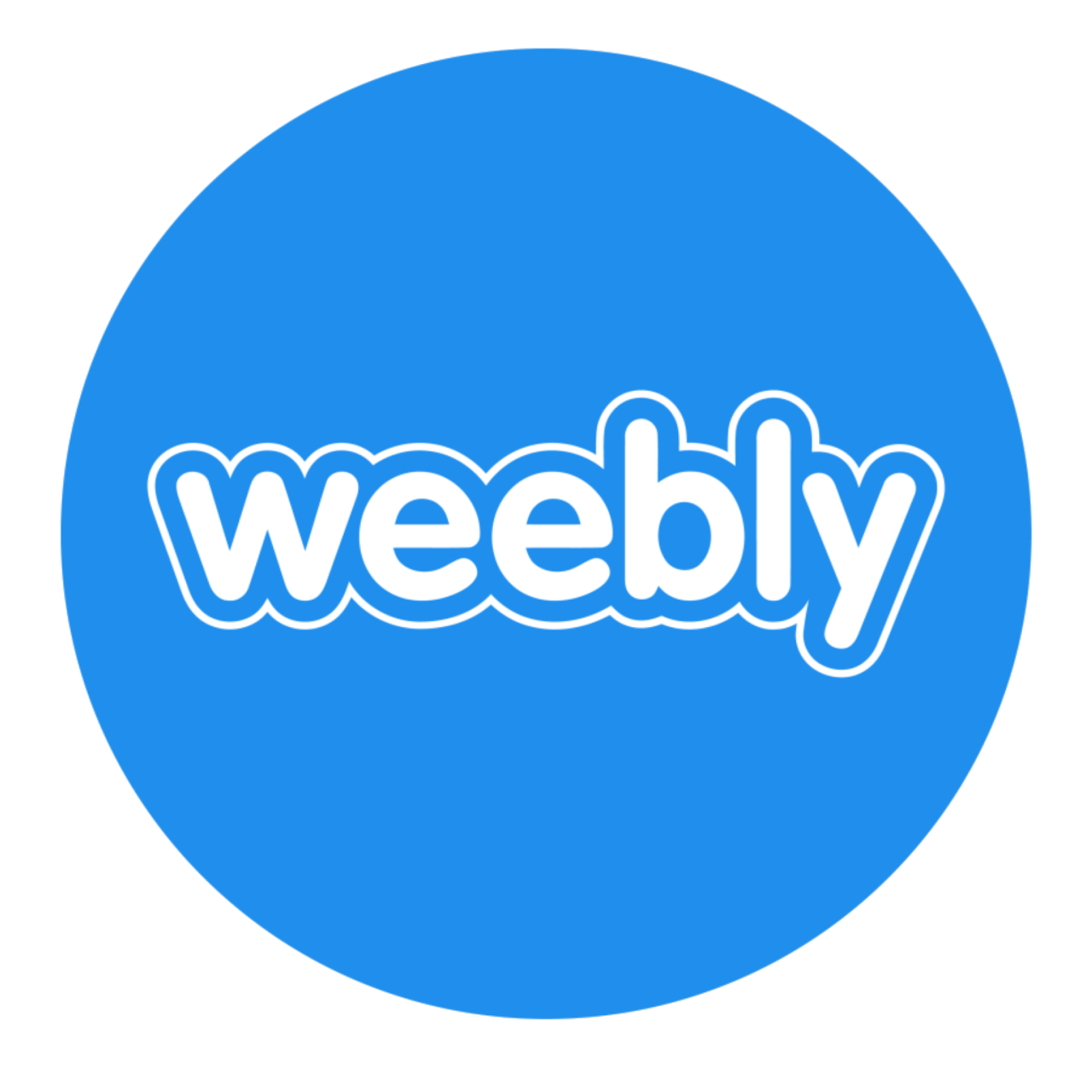 a blue circle with weebly text