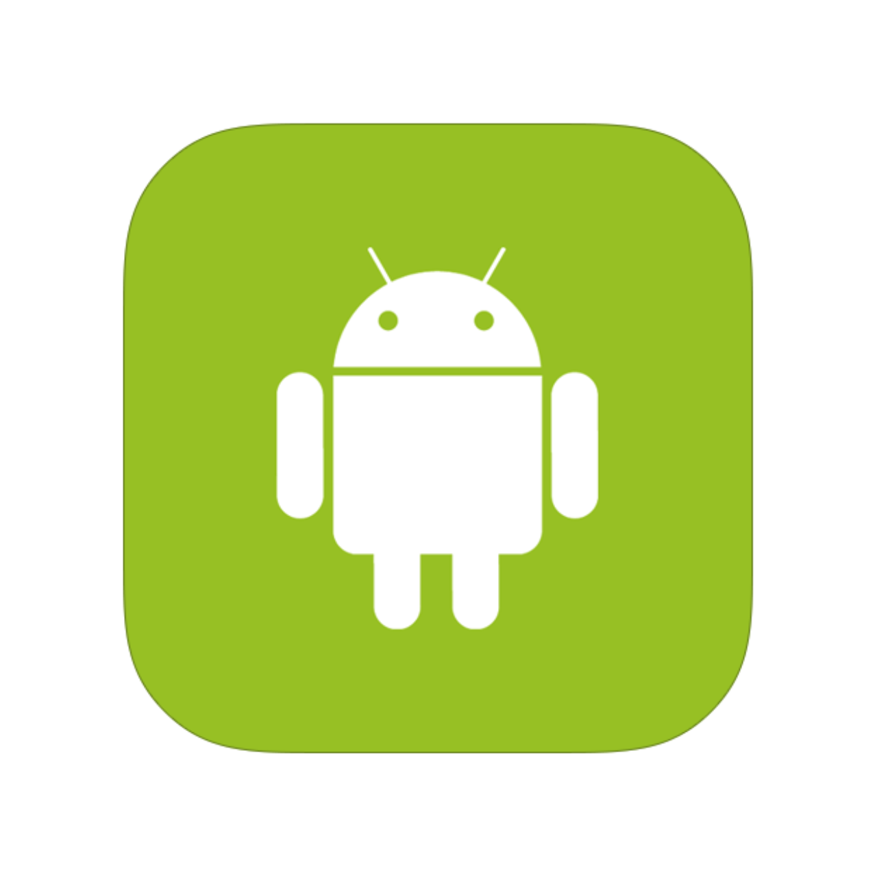 a green square with a white robot logo