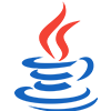 blue and orange java symbol