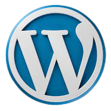 blue and white wordpress logo-1